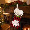 thumbnail image 5 of Plaid Puppy Christmas Stocking, Decorative Fabric Accent, Reusable Room Styling, for Dining Room, Living Room, Fireplace and Christmas Party Decor, 5 of 9
