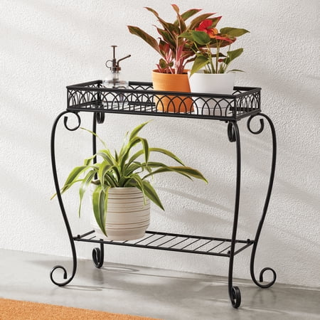 MAINSTAYS TRADITIONAL 2-TIER PLANT STAND, 26″ L X 13″ W X 26″ H