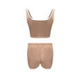 thumbnail image 3 of 2 Piece Loungewear for Women Summer Casual Homewear Sleeveless Crop Tank Top and Shorts Sets Pjs Sleepwear (XL, Khaki), 3 of 7