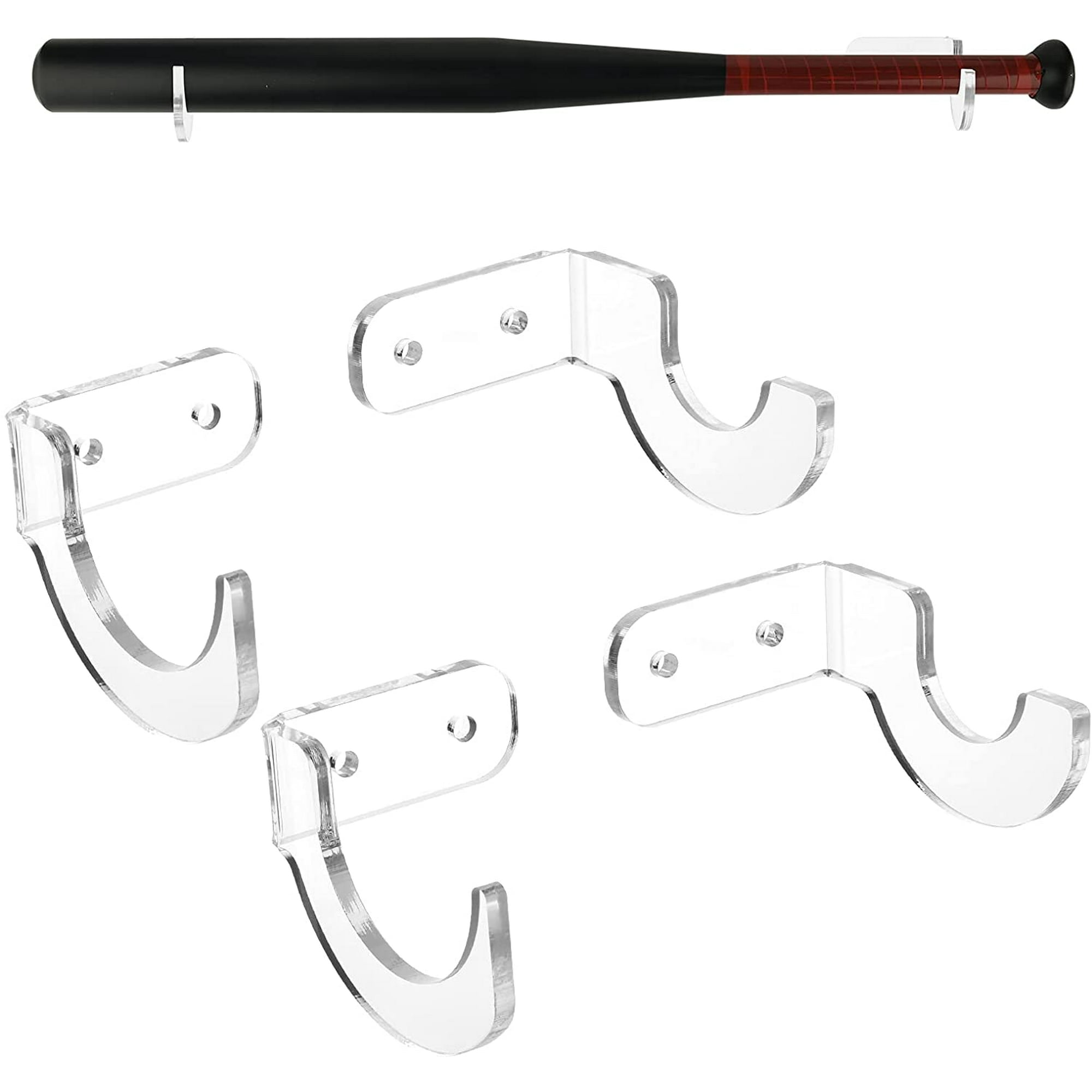 Support Mural Pour Batte De Baseball/softball - Finition Bois Noir Zaplyte Neuf