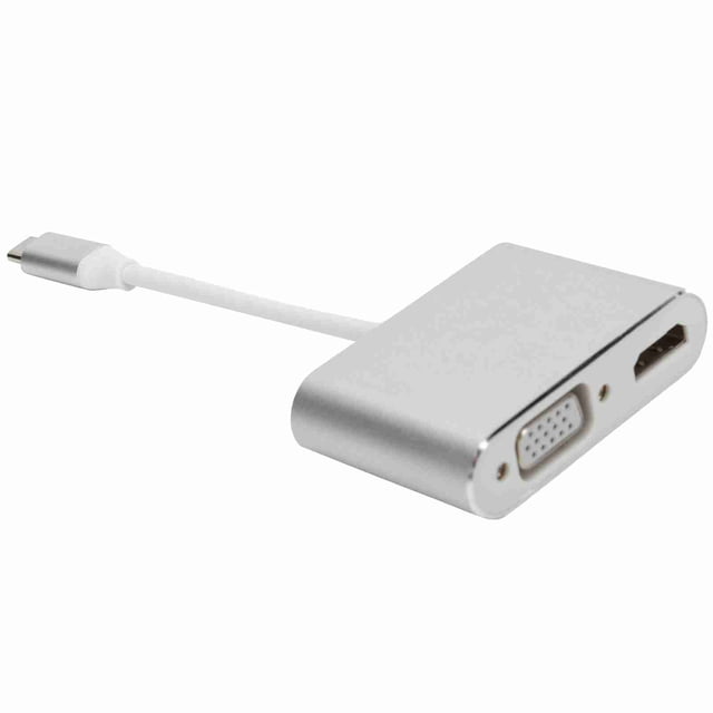 VGA VGA Adaptador Typec A Interfaz Multimedia de Mayor Definición Convertidor 4K para Pantalla Pequeña A Pantalla Grande Grey White