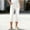 *White, variant on Women's Faux Denim Slim Fit Elastic Waist Capri Pants with Pockets, Casual Cropped Trousers White,Womens Plus XL