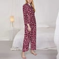 thumbnail image 3 of Goofa Rose Leopard Print Printed Women’s 2 Piece Pajama Set Super,Pajamas Women's Long Sleeve Sleepwear Soft Button Down Loungewear Pjs Lounge Set Nightwear-XX-Large, 3 of 9