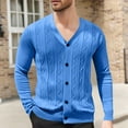 thumbnail image 2 of qelini Mens Sweater Cardigan Jacket Long Sleeve V Neck Knitted Coats Solid Button Down Jackets Dressy Fall Outerwear, 2 of 7