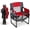 Red, variant on Heavy Duty Outdoor Camping Chair for Adults, Portable Folding Lawn Chair with Cup Holder, Side Pocket, Bottle Opener, Mesh Storage Shelf, Sturdy Metal Frame for Hiking, Fishing (2,Black)