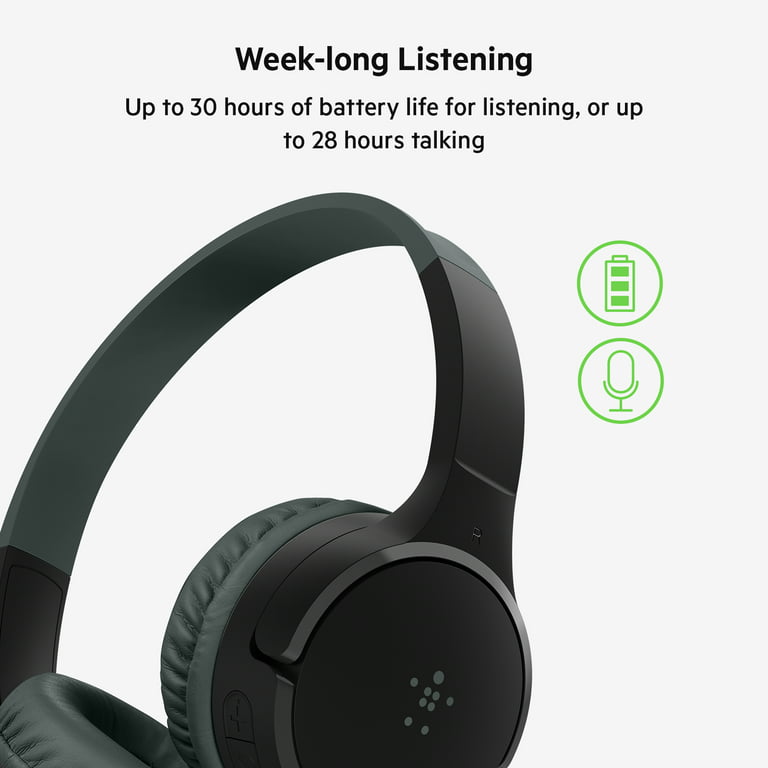 Belkin SOUNDFORM Mini Wireless Bluetooth On-Ear Headphones for Kids, Black