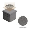 thumbnail image 5 of Lavish Home Set of Two 15-inch Folding Ottomans with Storage Pockets (Dark Gray), 5 of 7