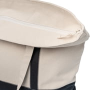Extra Large Zippered Canvas Tote Bag, 22 Inch, Organic Cotton - Black