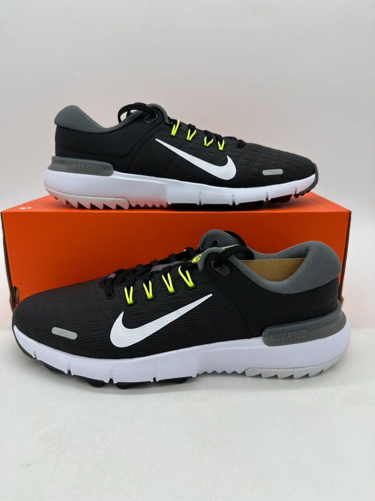 Nike Free Golf NN Shoes Black / iron Grey, Volt, White Men\'s Sz 10us Nike Free Golf NN Golf Shoes (Wide) Color: Black/Iron Grey  main image 4
