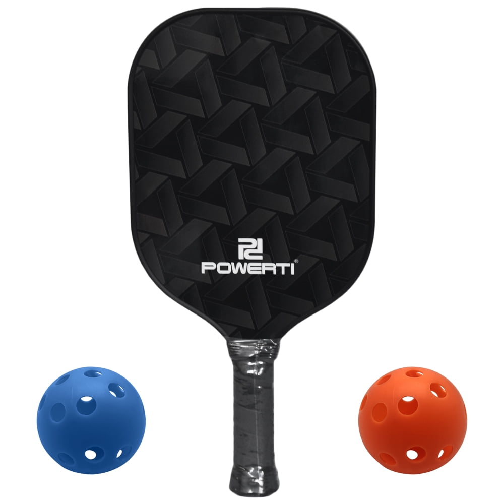 POWERTI Pickleball Paddle and Ball Set Carbon Fiber Surface Pickle Ball