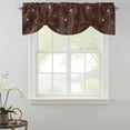 thumbnail image 2 of Tie Up Valances for Windows, Brown Adjustable Valance Curtains Window Treatment for Living Room/Bedroom Windows, Spring Flora Rod Pocket Kitchen Curtains & Drapes 42x12 Inch, 2 of 9