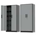 thumbnail image 4 of SUNCROWN Metal Storage Cabinet with Lock, Steel Cabinets with 2 Doors and 4 Adjustable Shelves,Lockable Steel Storage for Home Office, Garage, Warehouse (Black Color Black Grey), 4 of 8