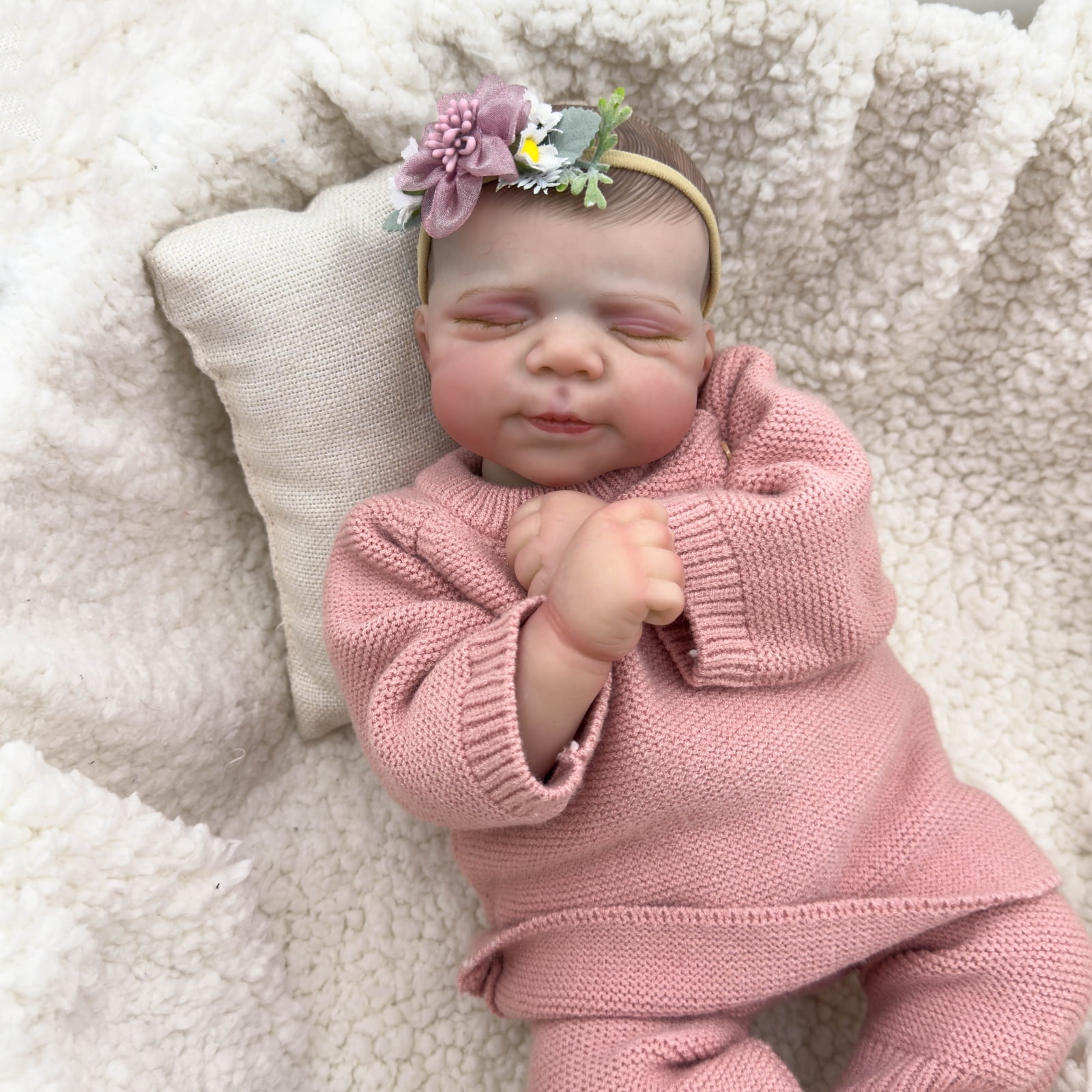 Lifelike Reborn Baby Dolls Girl Newborn - Sleeping 18 inch Realistic Baby Doll with Poseable Body, Real Life Baby Dolls with Accessories for 3+