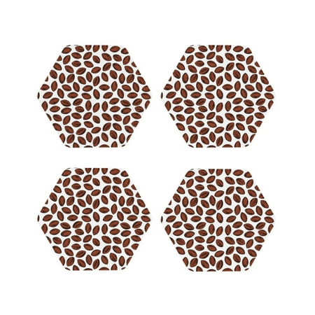 

Tideii Coffee Rugby for Leather Coasters 4 Pieces Anti-fouling and Anti-scalding Decorative Coasters Suitable for Restaurants Kitchens Coffee Shops-Hexagon