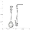 thumbnail image 5 of Sterling Silver Cubic Zirconia Teardrop Dangle Post Earrings, 5 of 7