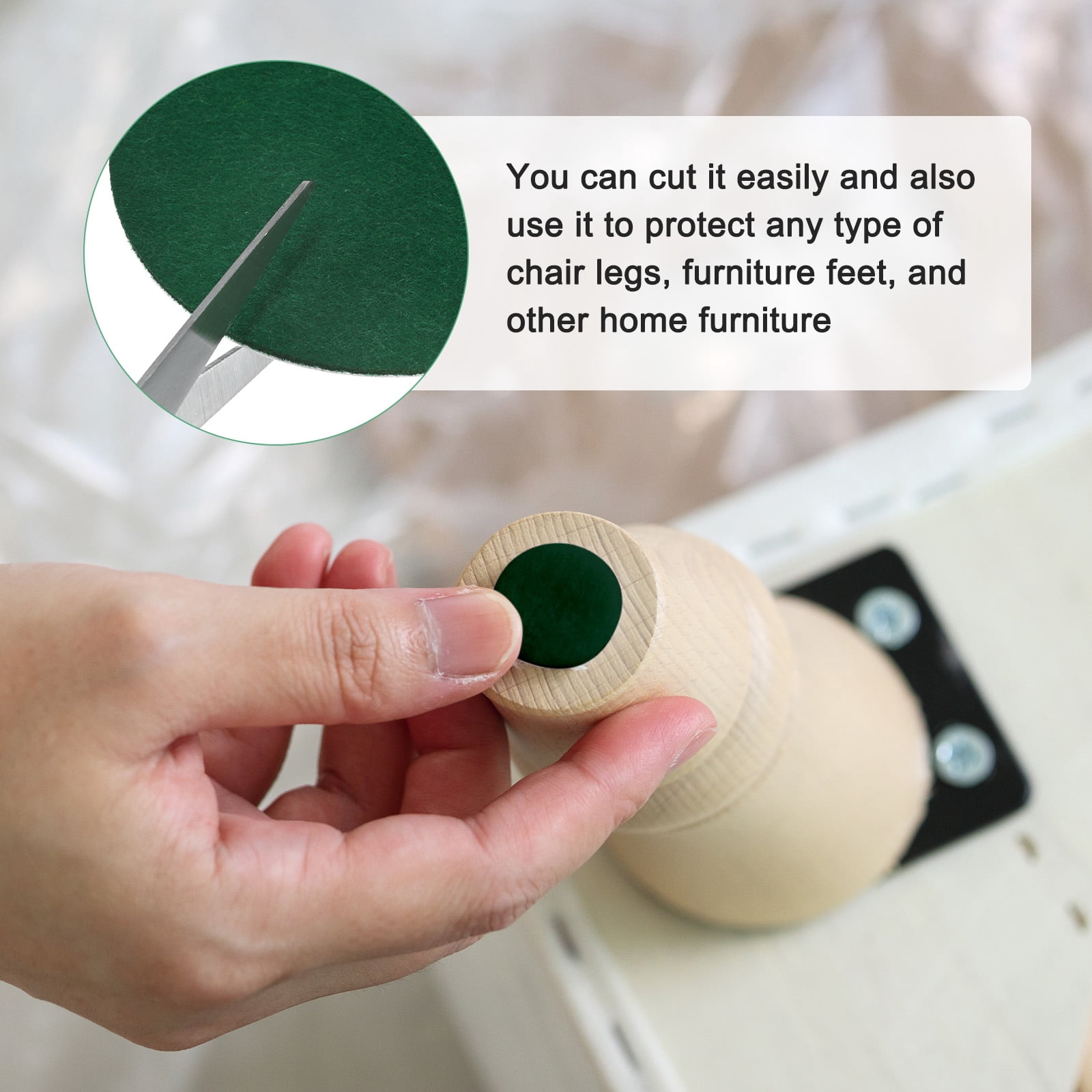 Uxcell 30-Pack Lamp Base Felt, 7 Inch Dia. 2mm Thick Self Adhesive Round Fabric Felt Pads for Lamp/Furniture/DIY [Green]