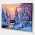 thumbnail image 3 of Designart ' The River House In The Woods and Winter Landscape I ' Lake House Canvas Wall Art Print, 3 of 3
