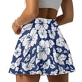 thumbnail image 2 of FUIALDOLG Tropical Blue Flower Athletic Skorts Tennis Skirt with Pocket High Waisted A-line Golf Skirt Womens Floral A-line Tennis Skirt for Running,Baseball,XL, 2 of 8