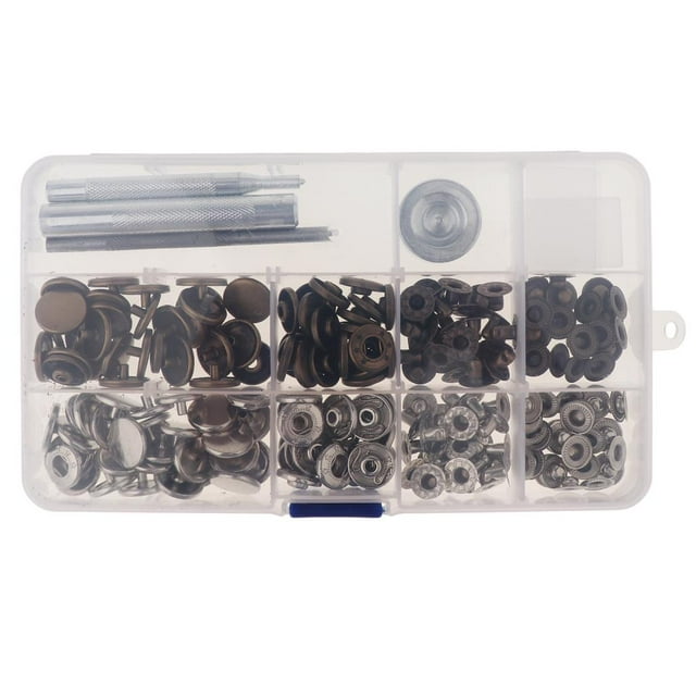 Abbracc 30 Set Metal Press Studs Non-sew Push Button Studs For Leather Imitation Leather 15mm