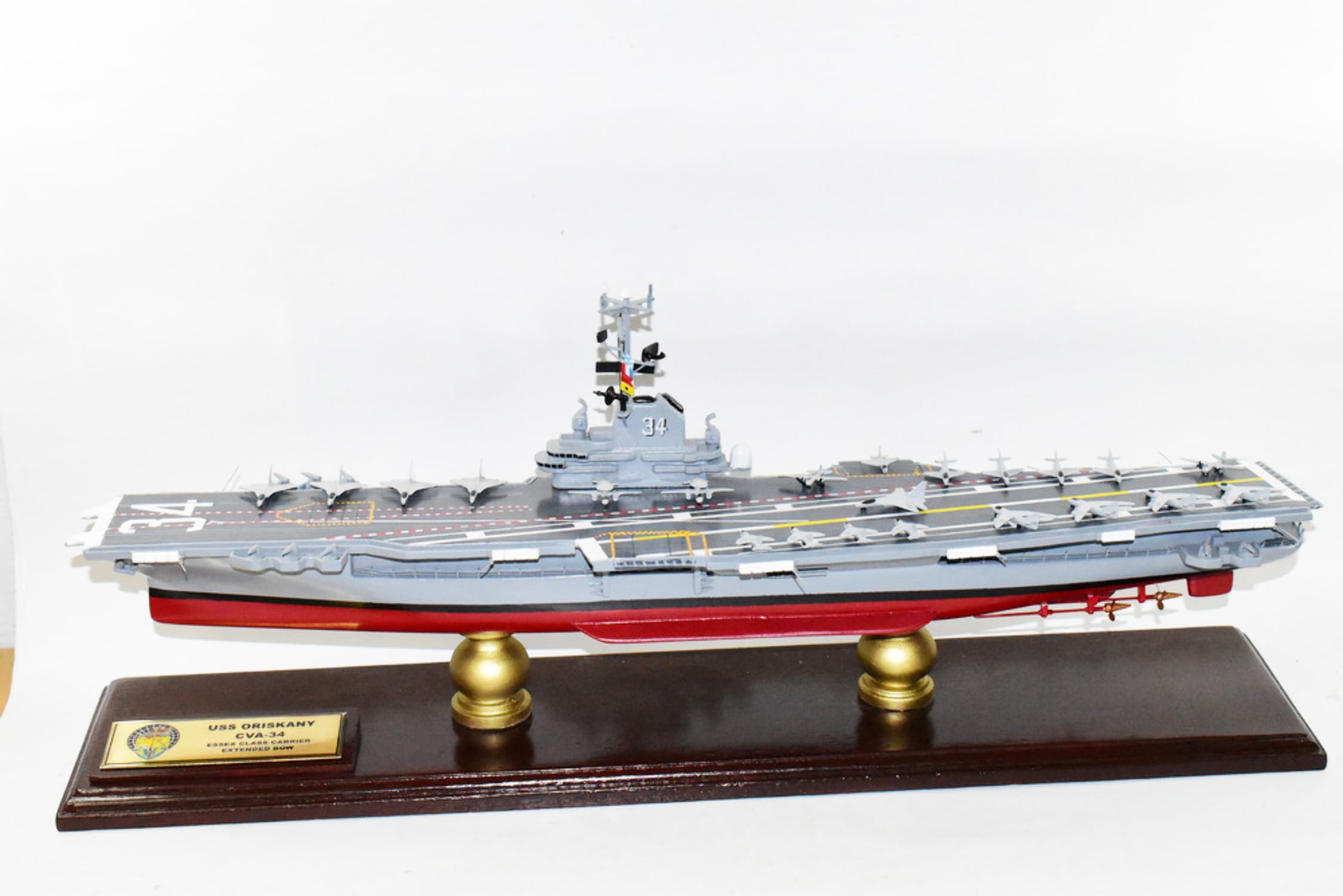 USS Oriskany CVA34 Aircraft Carrier Model,Navy,Scale Model,Mahogany