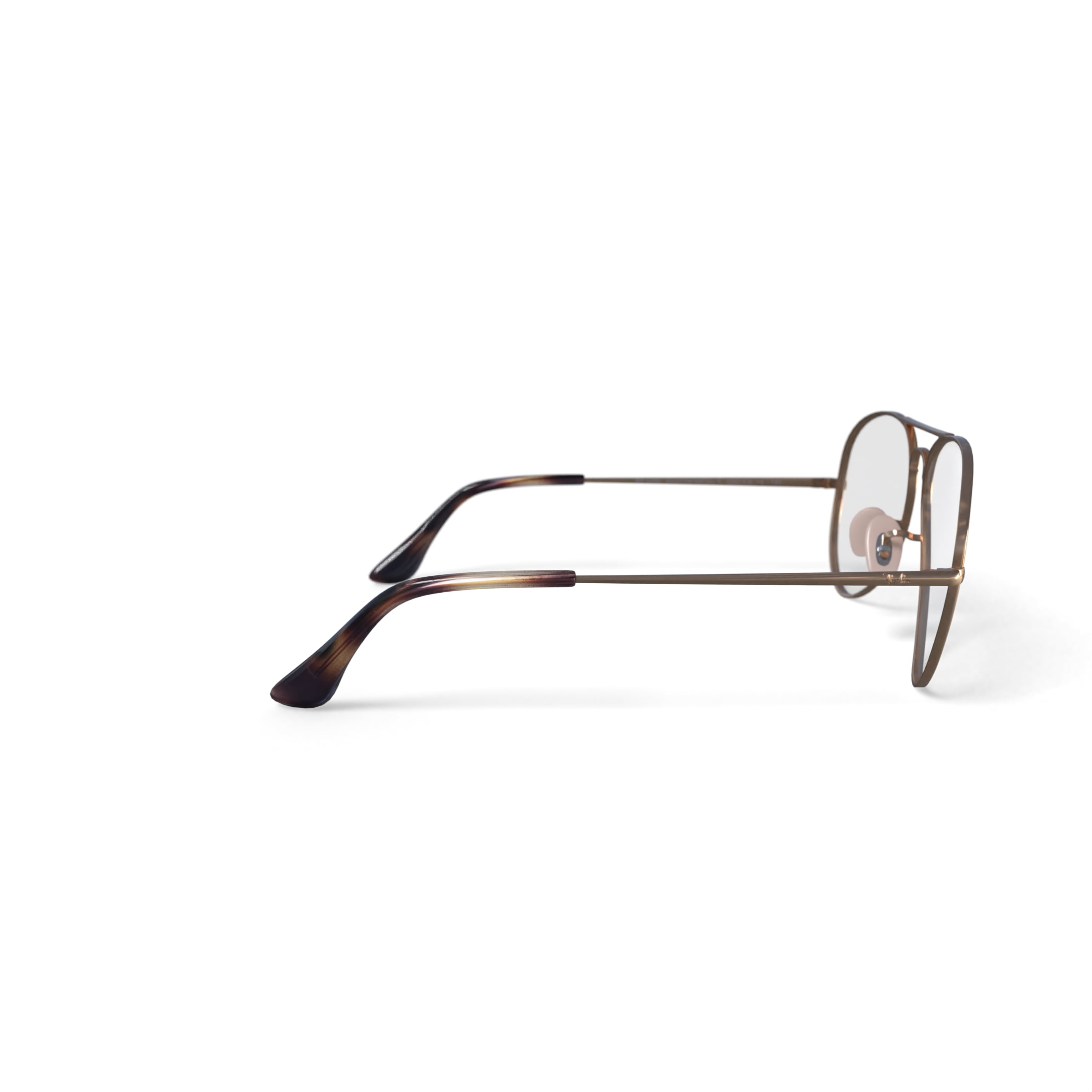Ray-Ban Aviator Prescription Eye Glasses with Case, Size 58, Arista Gold Frames with Demo Lens