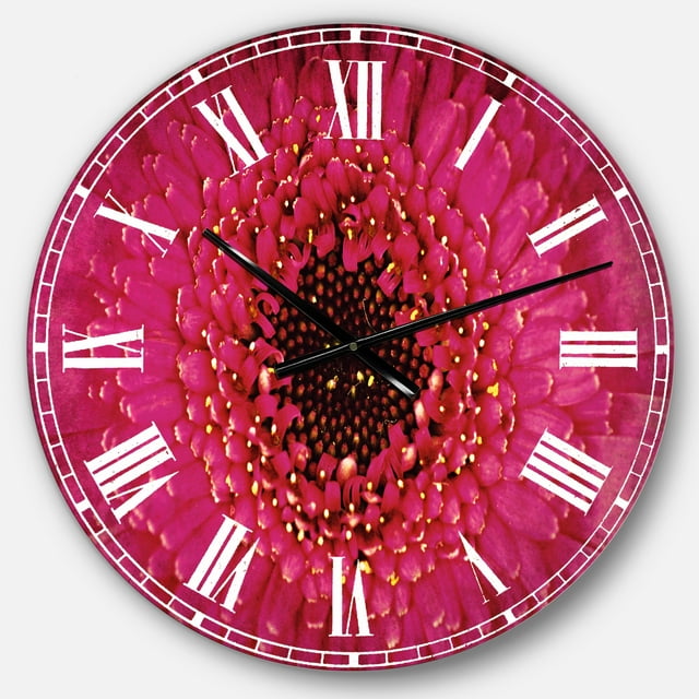 DesignArt Macro Photo of Gerbera Flower Large Wall Clock
