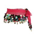 thumbnail image 2 of Cadena de cintura para danza del vientre de las mujeres color Mezclado Rosa roja, 2 of 8