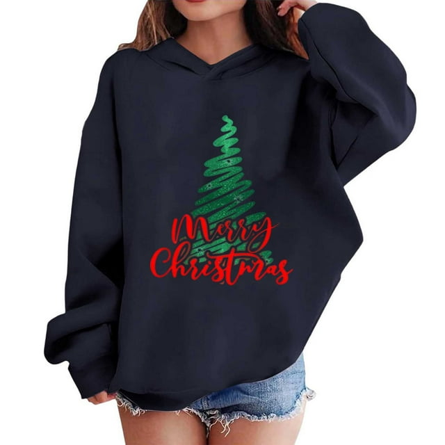 Sudaderas con capucha para niños y niñas, sudaderas navideñas con capucha para niños medianos y grandes, camisetas de manga larga, sudaderas para niños