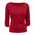 thumbnail image 1 of Blusa George Talla M Manga 3/4 Vino, 1 of 4