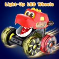 thumbnail image 2 of Paquete de 3 juguetes OMAKCOO con forma de monstruo con forma de dinosaurio con ruedas LED iluminadas para niños pequeños, 2 of 7