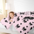 thumbnail image 3 of Erosebridal Purple Bow Tie Twin Comforter Sets For Girls,3D Cartoon Heart Print Kids Bedding Set,Pink Reversible,2-Piece, 3 of 7