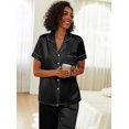 thumbnail image 5 of EKOUAER Silk Pajamas for Women Set Satin Short Sleeve Pajama Set Button Silky Pjs 2 Piece, 5 of 6