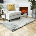 thumbnail image 6 of Phantoscope Green/White Faux Fur Area Rug, 3' x 5', 6 of 7