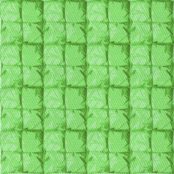 Ahgly Company Indoor Square Patterned Emerald Green Area Rugs, 7' Square