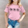 thumbnail image 2 of AWZXDE Hauts pour Filles Décontractés Imprimés Col Rond Manches Courtes T-Shirt, 2 of 5