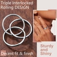 thumbnail image 4 of ORUYROP Women Triple Interlocked Rolling Ring, Delicate Looking, Stainless Steel/Gold Plated/Black (Send Gift Box), 4 of 7