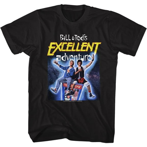 Bill And Ted B&T Space Poster Black Adult T-Shirt