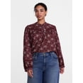 thumbnail image 2 of Scenario Women's and Women's Plus Quilted Detail Long Sleeve Top, Sizes XS-4X, 2 of 6