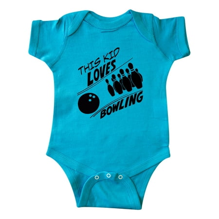 

Inktastic This Kid Loves Bowling Gift Baby Boy or Baby Girl Bodysuit
