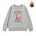 thumbnail image 3 of WhouRiu Toddler Girl Christmas Sweatshirt Warm Santa Print Long Sleeve Shirt Kids Festival Holiday Winter Sweatshirts Gray,Sized 3-4, 3 of 3