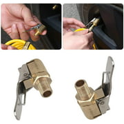 2 Pcs Auto Brass 8mm Tire Air Chuck, Car Air Pump Thread Nozzle Adapter,Air Pump Clip Clamp Connector Adapter,Fast