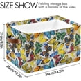 thumbnail image 3 of Coolnut Beautiful Butterfly Foldable Canvas Storage Bin, Sturdy Fabric Storage Basket with Handles, Storage Cube Box for Organizing Shelf Nursery Toy Closet 1PCS#17 Home Decor, 3 of 7