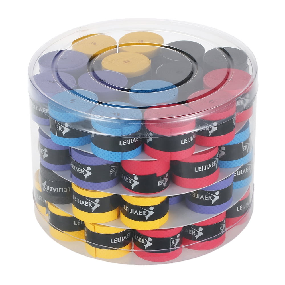 60PCS Sweat Absorbent Colorful Racket Grips Wrapping Bands for Outdoor Sports 