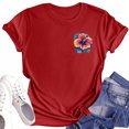 thumbnail image 3 of Lydiaunistar Women's Spring Tops Plus Size Vintage Humor Print Round Neck Short Sleeve T-Shirt - Lightweight Stretch Polyester-Spandex Blend for Summer Red, 3 of 3