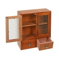 thumbnail image 3 of Miumaeov Brown/Blue Wood Storage Cabinet Freestanding Corner Organizer Cabinet with 2x Clear Doors, 3 of 28