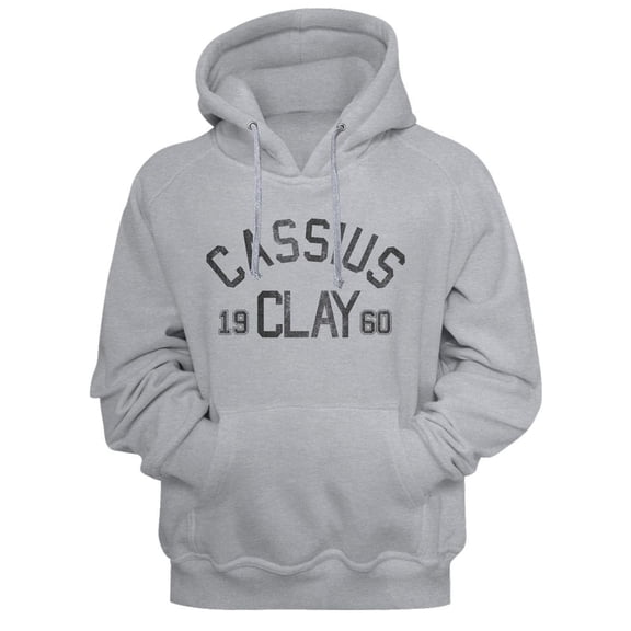 Muhammad Ali Cassius Gray Heather Hoodie Sweatshirt