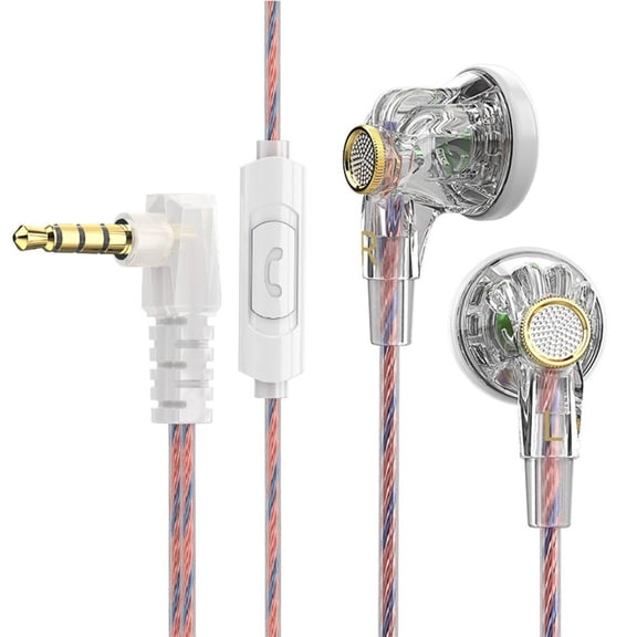 JOGZMZ Wired Earphones Flat Earbuds Wired Control with Microphone Music and Sports 16mm Dynamics Flat Earbuds