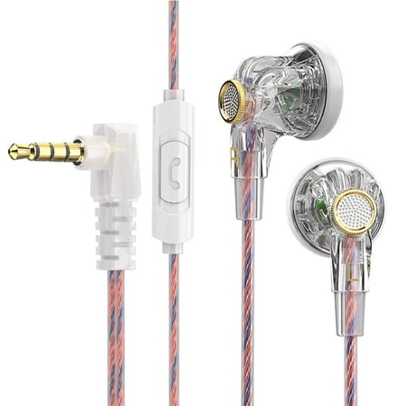JOGZMZ Wired Earphones Flat Earbuds Wired Control with Microphone Music and Sports 16mm Dynamics Flat Earbuds