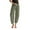 Green, variant on OSOLU Solid Color Womens Linen Wide Leg Pants Casual Loose Elastic Waisted Ankle Length Trousers Barrel Beach Pant Summer Slacks With Pockets Daily Relaxed Fit Breathable Bottoms