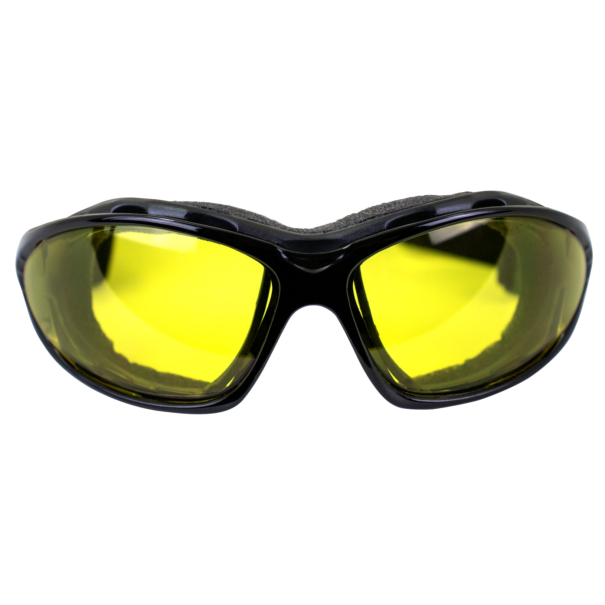 Birdz Eyewear Thrasher Padded Motorcycle Glasses-Convert-to-Goggles (Black  Frame/Yellow Lens)